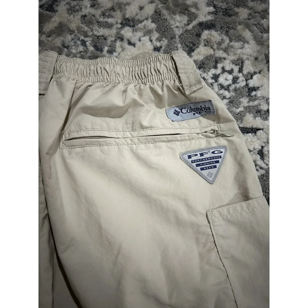 Columbia Men's‎ PFG Omni Shade Tan Swim Trunks Size Small (cut out lining)